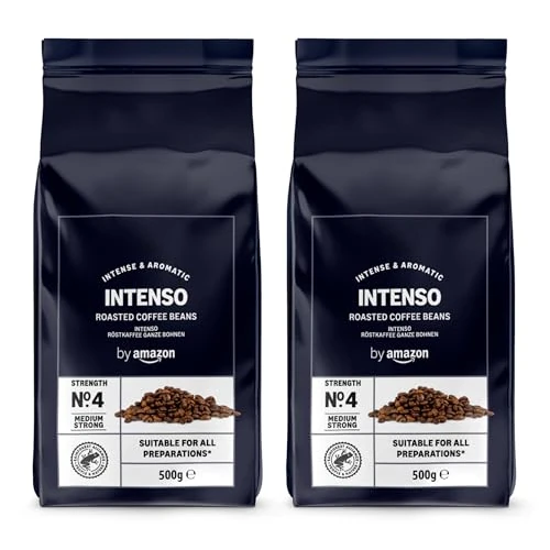 Limitiertes Angebot: by Amazon Intenso Kaffeebohnen, Leicht Geröstet, 1kg (2 Packungen à 500g) – Rainforest-Alliance-zertifiziert von 15.14 EUR auf 14.22 EUR (Spare 6%)