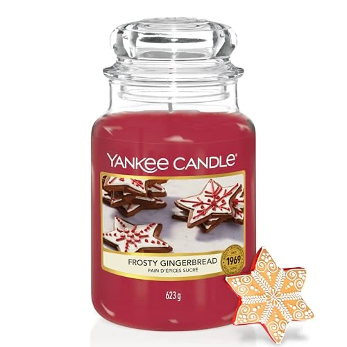 Vela aromática Yankee Candle | Frosty Gingerbread vela en tarro grande | Velas de larga duración: hasta 150 h | Regalos perfectos para mujeres