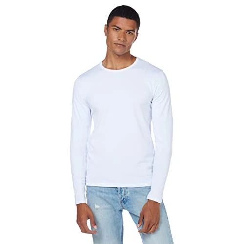 Offerta a tempo: JACK & JONES Male - Maglietta a Maniche Lunghe Basic, Bianco, XS - 30% da 24.99 € a 17.52 €