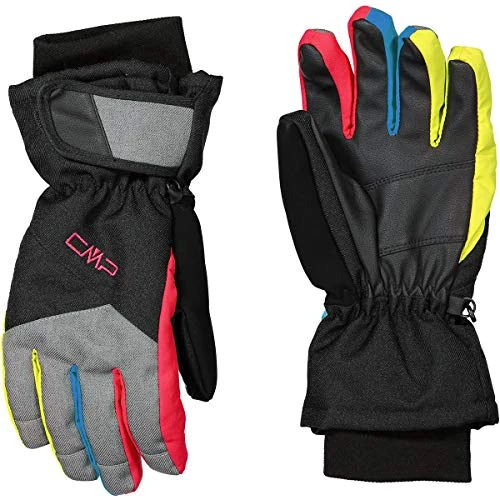 CMP - Gants de ski enfant en sergé, Black-B.Jewel-Fraise, 4.5