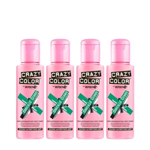 Offerta a tempo: Set 4 Crazy Color 53, verde smeraldo, 100 ml. Prodotti per capelli - 0.00% da 29.99 € a 29.99 €