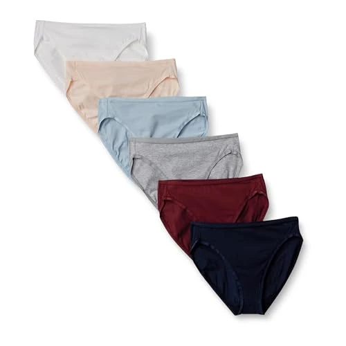 Amazon Essentials Women's Bawełniane majtki z wysokim stanem (dostępne w wersji Plus Size), Pack of 6, Chłodne kolory/Ciepłe kolory, 38