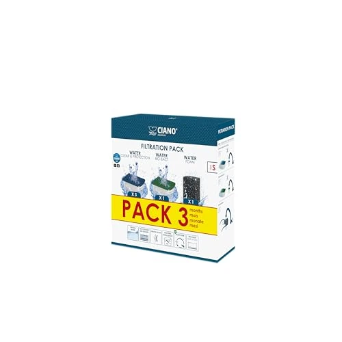 Limited-time offer: CIANO, Aquarium Consumables – Replacement Filter Cartridges for Aquarium Filter – Pack 3 Months, Size S – Crystal Water for Fish, Impurity-Free and Odourless – Effective Cleaning from 29.45 £ to 18.99 £ (save 36%)
