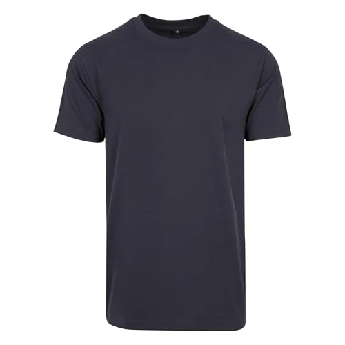Build Your Brand Herren T-Shirt Round Neck, Männer Basic T-Shirt mit Rundhalsausschnit, Regular Fit, Baumwolle, Navy, 3XL