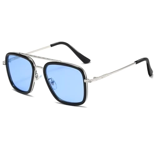 Offre limitée : SHEEN KELLY Lunettes de soleil Hommes Femmes Rétro Pilote Carré Cadre en métal Rectangle Classique Mode Lunettes de 20.49 € à 20.49 € (0.00% de remise)