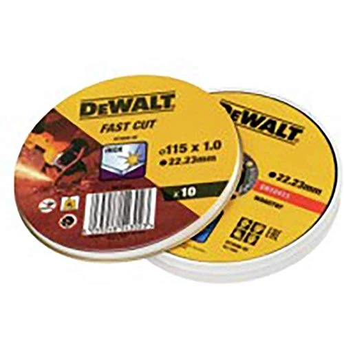 Tijdelijke aanbieding: Dewalt 10 stuks doorslijpschijven inox roestvrij staal DT3506 (standaard roestvrijstalen doorslijpschijven - plat, ø 115 mm x 1,0 mm, voor snelle en schone sneden, met versterkt glasvezel, voor haakse van 19.17 EUR naar 6.71 EUR (korting 65%)