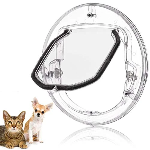 Offerta a tempo: Gattaiola per vetro Porta Basculante per Gatti e Cani Grande Porta Gattaiola per vetro con 4 possibilità di bloccaggio (Rotonda Trasparente) - 0.00% da 47.63 € a 47.63 €
