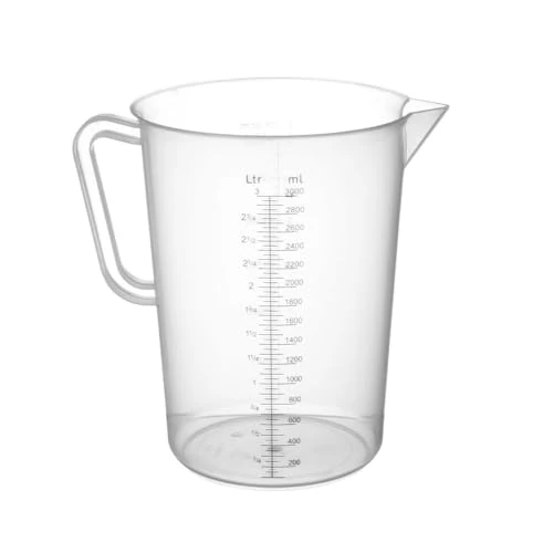 Offerta a tempo: HENDI Caraffa Graduata in Polipropilene con Scala Graduata, Capacità 3 L, Brocca Trasparente con Manico e Beccuccio, Ø160x(H)240mm - 0.00% da 10.83 € a 10.83 €