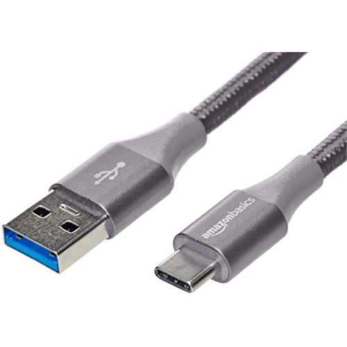 Offerta a tempo: Amazon Basics Cavo di ricarica rapida da USB-C a USB-A 3.1 Gen 1, cavo intrecciato in nylon, alta velocità 5 Gbps, per Apple iPhone 16/15, iPad, Samsung Galaxy, tablet, laptop, 1.8 m, grigio scuro - 37% da 10.49 € a 6.64 €