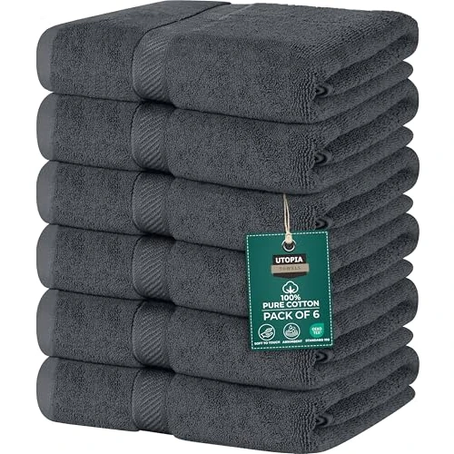 Tijdelijke aanbieding: Utopia Towels - Katoenen Handdoeken, 60 x 120 cm Zwem-, Spa- en Fitnesshanddoeken, Lichtgewicht en Zeer Absorberend Quick Drogen, Pak van 6 (Koel Grijs) van 33.99 EUR naar 33.99 EUR (korting 0%)