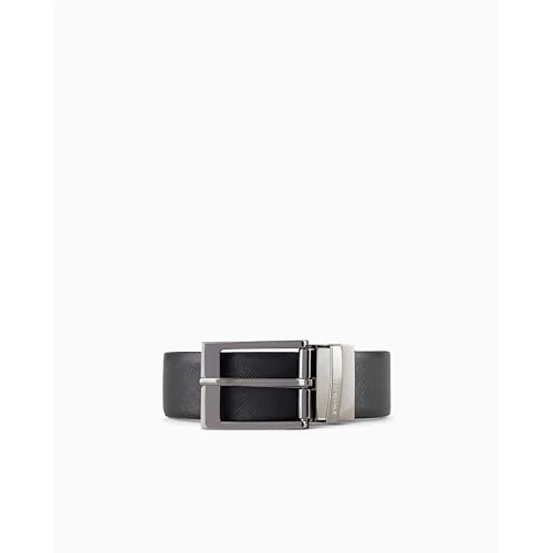 Oferta limitada: Armani Exchange Leather Belt With Plaque, Cinturón Hombre, Azul (Navy/Dark Blue), One Size de 75.00 € a 50.68 € (ahorro 32%)