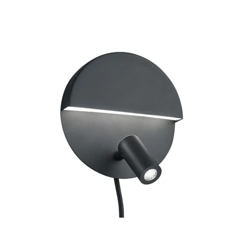 Offerta a tempo: Trio Leuchten Lampada da parete a LED Mario 222370232, in metallo nero opaco, con LED da 6 Watt + 2,3 Watt - 0.00% da 52.94 € a 52.94 €