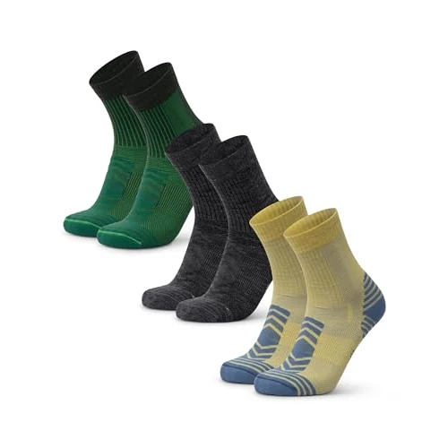 Offerta a tempo: DANISH ENDURANCE Calze Trekking Leggere, 3 Paia, Multicolore (1 x Grigio, 1 x Verde, 1 x Giallo), 35-38 - 34% da 37.95 € a 24.95 €