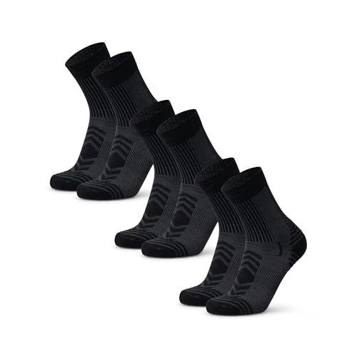 Tijdelijke aanbieding: DANISH ENDURANCE Wandelsokken, Lichte Merino Wol Sokken met Blaarbescherming, Mannen & Vrouwen, 3 Paar, Zwart, 43-47 van 42.95 € naar 22.75 € (47% korting)