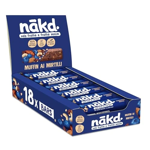 Oferta limitowana: Blueberry Muffin naturalne batoniki owocowe i orzechowe, wegańskie, nie zawierają glutenu, naturalna przekąska, 35 g (18 sztuk w opakowaniu) z 124.06 zł na 124.06 zł (oszczędź 0.00%)