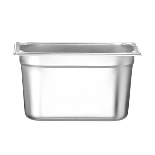 HENDI Bac Gastronorm GN 1/4, Kitchen Line, résistance thermique -40 °C à 250 °C, compatible four et bain-marie, 4L, 265x162x(H) 150mm, acier inoxydable
