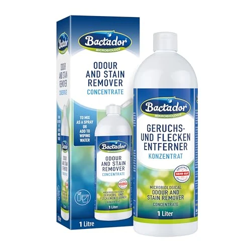 Offerta a tempo: Bactador Anti-Odore E Smacchiatore Microbiologico 1 Litri - Concentrato - Detergente Enzimatico Biologico Contro Il Sudore, Gli Odori Degli Animali - Per La Casa, L'Auto E L'Ambiente Animale - 0.00% da 29.60 € a 29.60 €