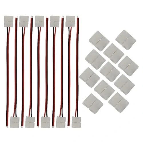 Oferta limitada: CESFONJER 20 piezas kits conectores tiras luz LED incluyen cable conexión sin soldadura LED 2 pines de 8 mm de ancho, conector tira LED conductor de 2 pines para tiras de luces LED SMD2835, 3528 RGB de 6.59 € a 6.59 € (ahorro 0.00%)