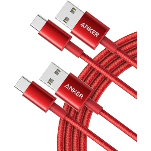 Tijdelijke aanbieding: Anker USB C-kabel, 1,8 m, dubbel gevlochten nylon, USB C-USB 2.0 oplaadkabel, voor Samsung Galaxy S8/S8+/S9/S9+/S10, HTC 10, Sony XZ, LG V20/G5/G6, Xiaomi 5, rood, 2 stuks van 11.99 € naar 9.68 € (19% korting)