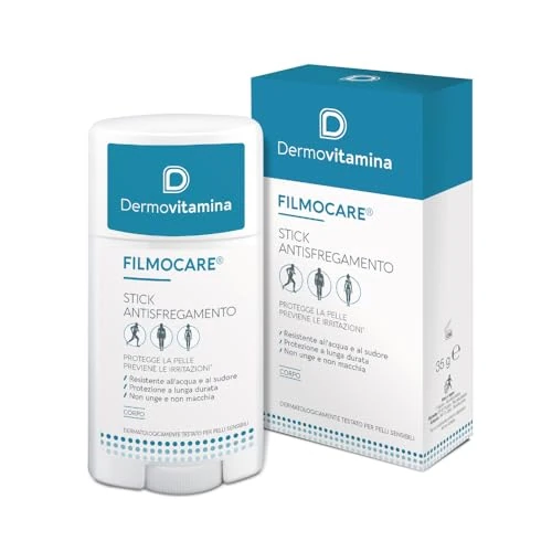 Offerta a tempo: Dermovitamina Filmocare Stick Antisfregamento - Protezione Avanzata per la Pelle - Contro Irritazioni e Sfregamenti - Resistente all'acqua e al Sudore - 35 g - 28% da 15.50 € a 11.16 €