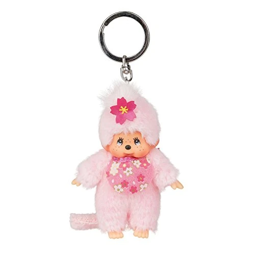 Zeitlich begrenztes Angebot: Sekiguchi 242467 - Original Monchhichi Mädchen Kirschblüte als Schlüsselanhänger, ca. 10 cm großer Anhänger aus rosa Plüsch für Rucksäcke, Taschen und Federmappen von 14.20 € auf 12.04 € (15% Rabatt)