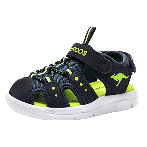 KangaROOS K-mini Sports Shoes Boys Marine/Yellow - 6 Toddler - Outdoor Sandals Shoes