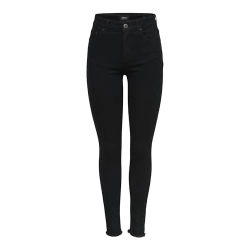 Offerta a tempo: Only Onlblush Mid SK Ank Rawjns Rea2343 Noos Jeans Skinny, Nero (Black Denim), L / 30L Donna - 43% da 39.99 € a 22.87 €