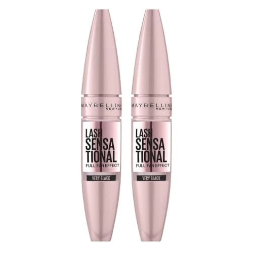 Offerta a tempo: Maybelline New York Mascara Ciglia Sensazionali, Volumizzante, Effetto Ventaglio sulle Ciglia Senza Grumi, Effetto Modulabile, Very Black, Confezione da 2 x 9,5 ml - 72% da 19.99 € a 5.60 €