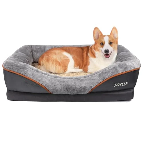 Offerta a tempo: Joyelf - Cuccia ortopedica per cani in memory foam, con rivestimento rimovibile e lavabile e giocattolo sonoro - 37% da 71.10 € a 45.00 €