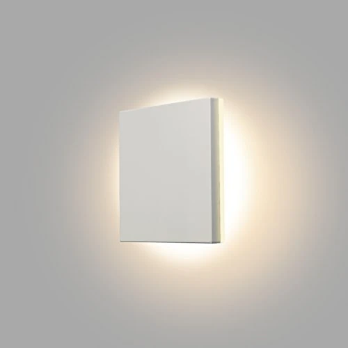 Topmo-plus Reflektor ścienny LED 8 W, nowoczesne zewnętrzne lampy ścienne, aluminiowe/akrylowe, stałe, wodoodporne na taras do ogrodu na korytarz ganek 15 cm, kwadratowy (biały/ciepły biały)