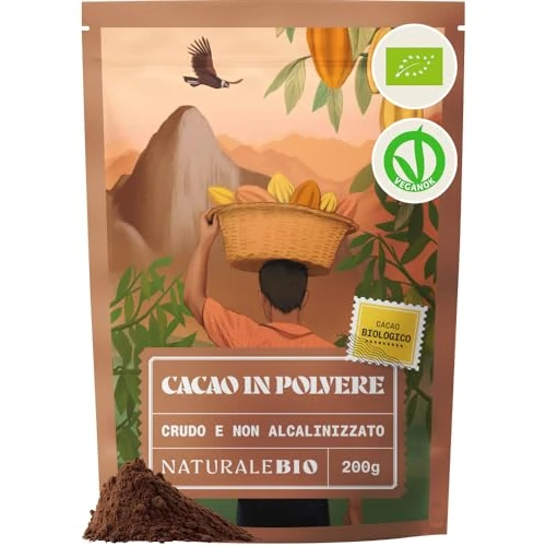 Oferta limitada: NaturaleBio Cacao Ecológico en Polvo 200g. Organic Powder. Bio, Natural y Puro producido a Partir de Granos Crudos de la Planta Theobroma. Sin Azúcares Añadidos. Testado para Metales Pesados. de 14.12 € a 11.99 € (ahorro 15%)