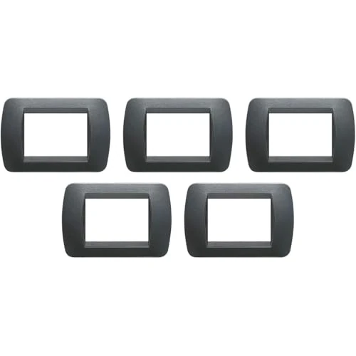 Bticino Sl4083pAF Placca Livinglight, 5 Pezzi, Grigio Scuro