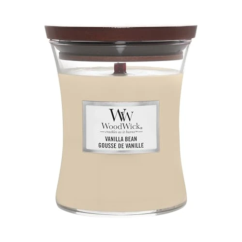 Oferta limitada: Woodwick Hourglass Vela Aromática en Tarro Mediano, Beige (Vanilla Bean), 275g de 27.90 EUR a 20.98 EUR (ahorro 25%)