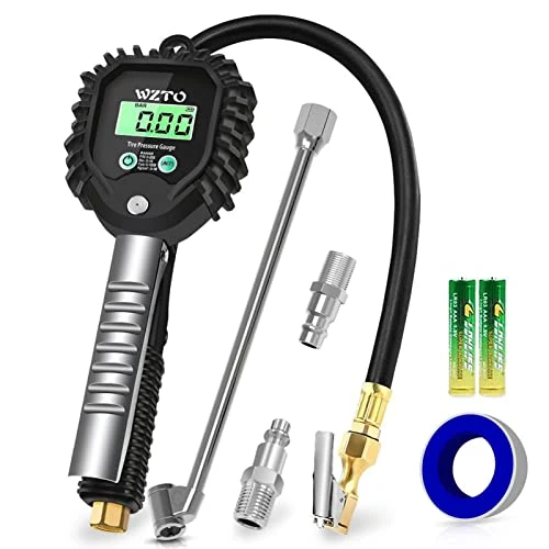 Offerta a tempo: WZTO Manometro Pressione Gomme Professionale Digitale per Pneumatici Auto 255 PSI, Alta Precisione Schermo LCD Retroilluminato Pistola Gonfiaggio Pneumatici per SUV, Camion, Bici, Moto, MTB - 0.00% da 32.99 € a 32.99 €