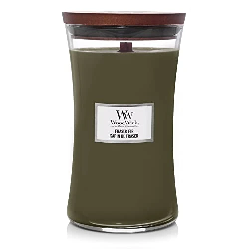 Offre limitee: WoodWick grande bougie parfumée sablier avec mèche crépitante , Sapin de fraser , Jusqu'à 130 heures de combustion de 38.90 EUR a 37.79 EUR (economie 3%)