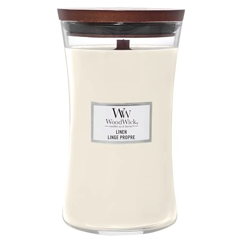 Limitiertes Angebot: WoodWick Große Duftkerze im Sanduhrglas mit knisterndem Docht | Linen | bis zu 130 Stunden Brenndauer von 38.90 EUR auf 31.89 EUR (Spare 18%)