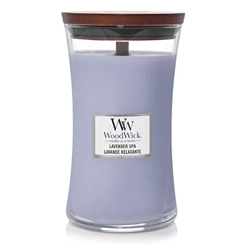 Offerta a tempo: WoodWick candela grande profumata con stoppino scoppiettante | Lavender Spa | Durata Fino a 130 Ore - 30% da 38.90 € a 27.23 €