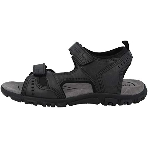 Geox Uomo Sandal Strada A, Sandali Uomo, Nero, 45 EU