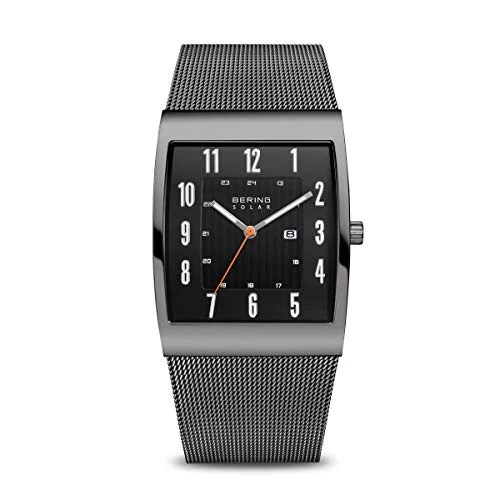 Offerta a tempo: BERING 16433-377 Reloj solar para hombre con caja de acero inoxidable de 33 mm con acabado en gris y esfera negra, correa milanesa, cristal de zafiro y resistencia al agua de 3 ATM, 13940-512 - 36% da 229.00 € a 147.04 €