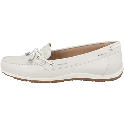 Geox Femme D Vega Moc B Mocassins, Off White, 41 EU