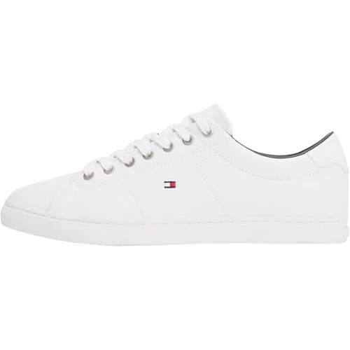 Tommy Hilfiger Herren Cupsole Sneaker Essential Leather Schuhe, Weiß (White), 42