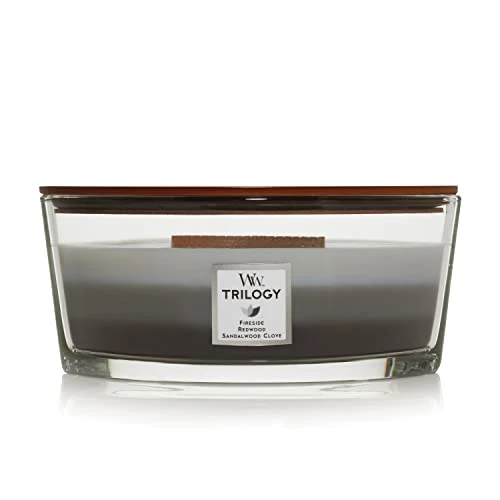 Offerta a tempo: WoodWick Trilogy Candela profumata Ellipse con stoppino crepitante | Legno caldo | Durata della fragranza: fino a 50 ore - 30% da 41.90 € a 29.33 €