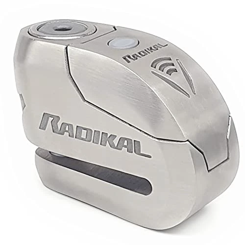 Zeitlich begrenztes Angebot: RADIKAL RK14S Bremsscheibenschloss Premium mit Alarm | Aktivierung nach Wahl, 120 dB, LED Warnung Voralarm | Motorrad Schloss SRA-zertifiziert, aus Edelstahl, Doppelverriegelung Ø14, Inox von 99.99 € auf 99.99 € (0.00% Rabatt)