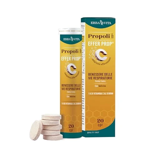 ERBA VITA Propoli EVSP® Effer Prop® integratore alimentare in compresse effervescenti a base di Propoli EVSP® ed estratti vegetali - 20 compresse
