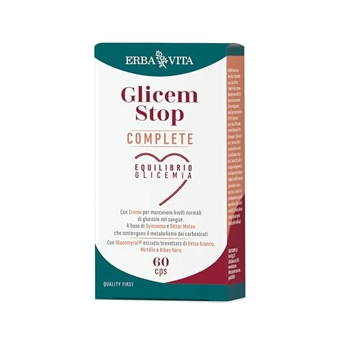 Erba Vita Food Supplement Glicem Stop 60 Capsules in Blister