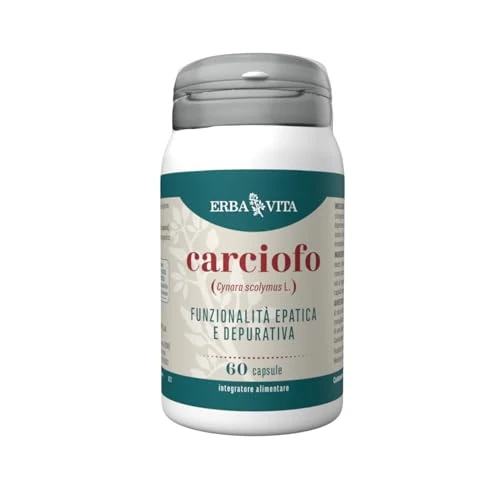 ERBA VITA Integratore Alimentare di Carciofo - 60 Capsule - Utile alle funzioni epatiche, digestive e depurative