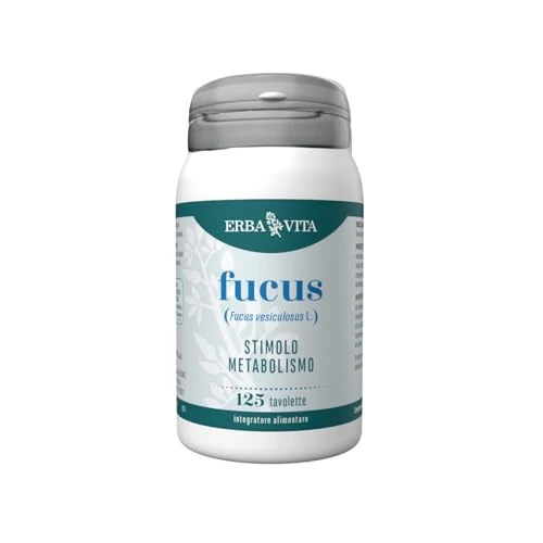 ERBA VITA Integratore Alimentare Alga Bruna-Fucus, 125 Tavolette - Stimola il metabolismo