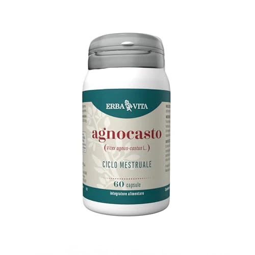Offerta a tempo: ERBA VITA Integratore Alimentare Agnocasto, 60 Capsule, utile per contrastare i Disturbi del Ciclo mestruale e Mestruazioni - 35% da 12.72 € a 8.33 €