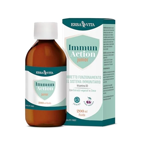 Offerta a tempo: ERBA VITA Immun Action Fluido Junior integratore alimentare per i più piccoli a base di estratti di Astragalo, Sambuco ed Echinacea per supportare le naturali difese - 200 ml - 26% da 10.07 € a 7.46 €