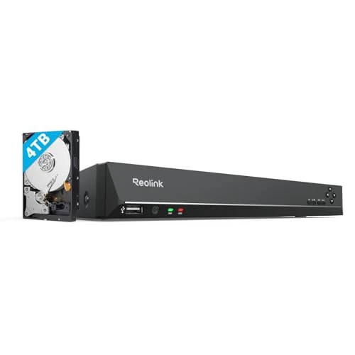Limited-time offer: Reolink 4K PoE NVR 16 Channel Pre-Installed 4TB Hard Drive Supports 16MP/4K/5MP/4MP/1080P HD IP Camera 24/7 Surveillance Recording Home CCTV Security System Network Video Recorder, RLN16-410 from 359.99 GBP to 359.99 GBP (save 0%)